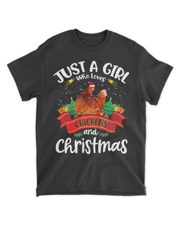 Just A Girl Who Loves Chickens Merry Christmas Funny Xmas Pajamas 16k33