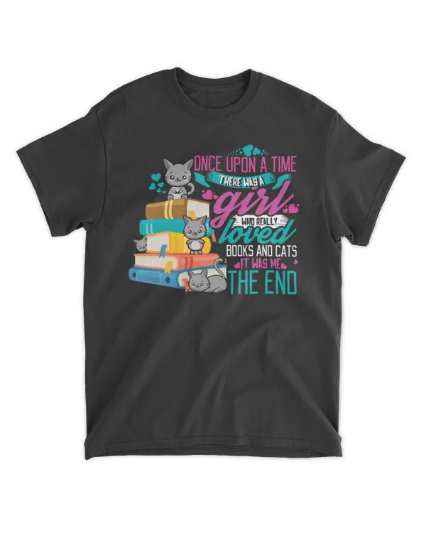 Books girl cat