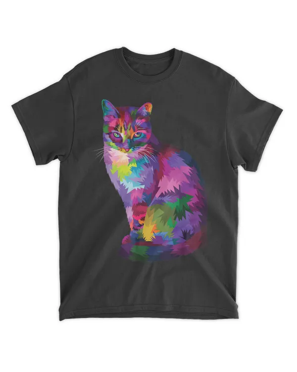 Cat for kitten lovers Colorful Geometric Cute Kitty Adoption QTCAT202211010006