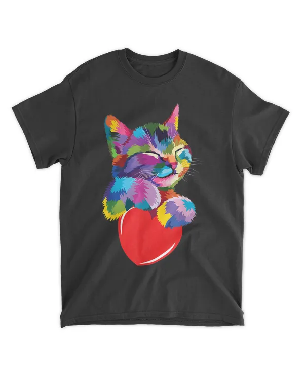 Cute Cat Gift for kitten lovers Colorful Art Kitty Adoption QTCAT202211010014