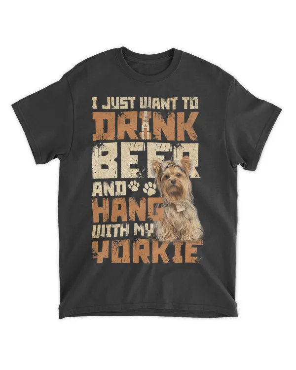 Yorkie Dad Shirt Funny Yorkshire Terrier Dog Lover Beer T-Shirt