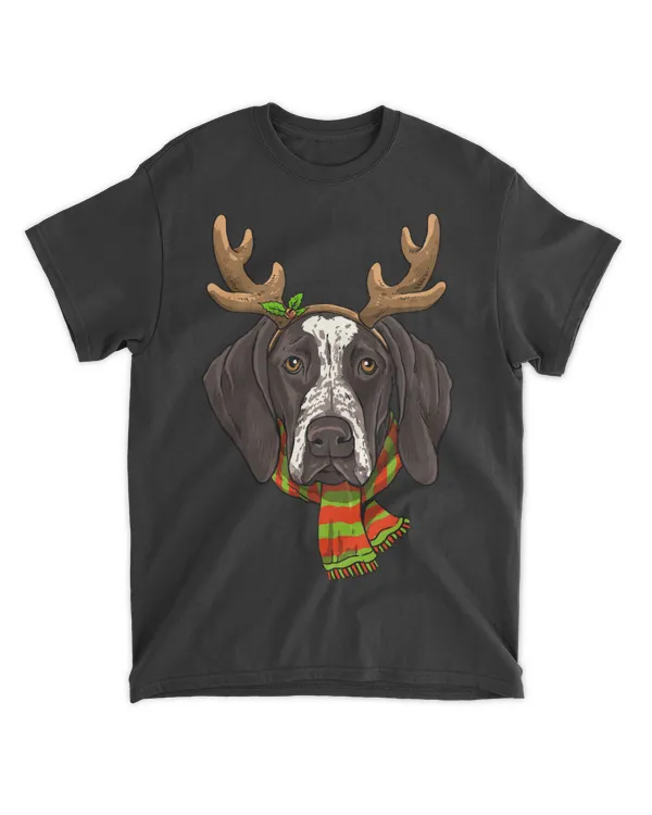 German Shorthaired Pointer Christmas Reindeer Antlers Dog Long Sleeve T-Shirt
