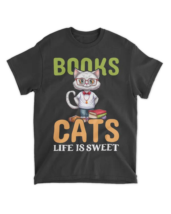 Books, Cats Life is Sweet V2 QTCAT081222A2