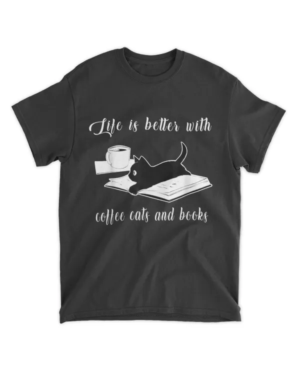 Life Is Better with Coffee Cats And Books - Cat Lover QTCAT091222A7