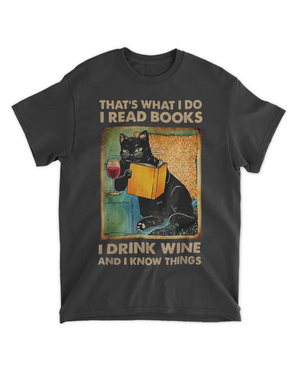 Black Cat That’s What I Do I Read Books I Drink Wine QTCATB191222A1