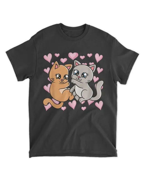 Valentines Day Couple Cats Hearts Cat Valentines Day QTCATVL201222A60