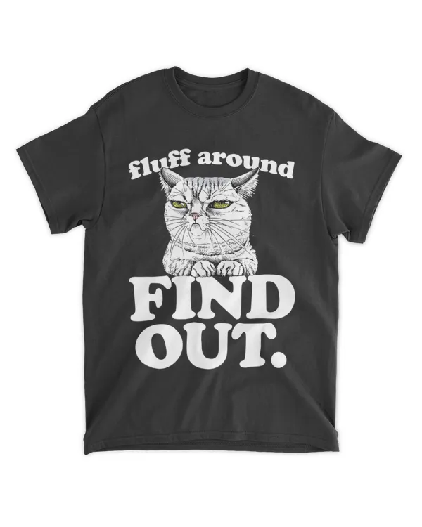 Fluff Around and Find Out Angry Kitty Cat Sarcastic Novelty HOC180323A4