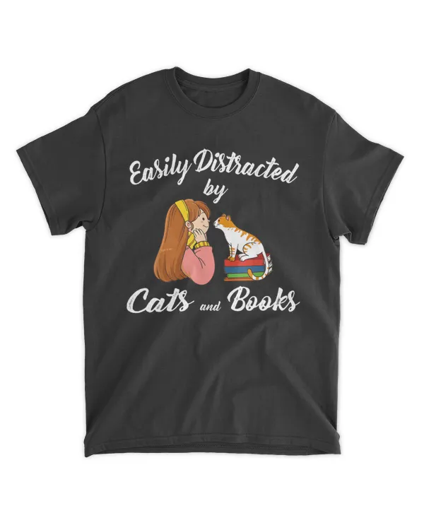 Easily Distracted by Cats and Books Cat Lady HOC230323A6