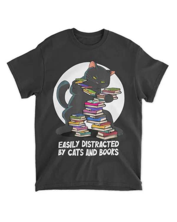 Easily Distracted by Cats and Books Dance Cat Reading Book HOC250323A10