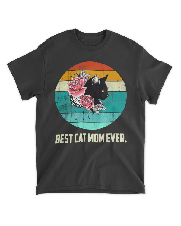 Vintage Black Cat Best Cat Mom Ever Meow Kitty Cat Lover HOC270323A28