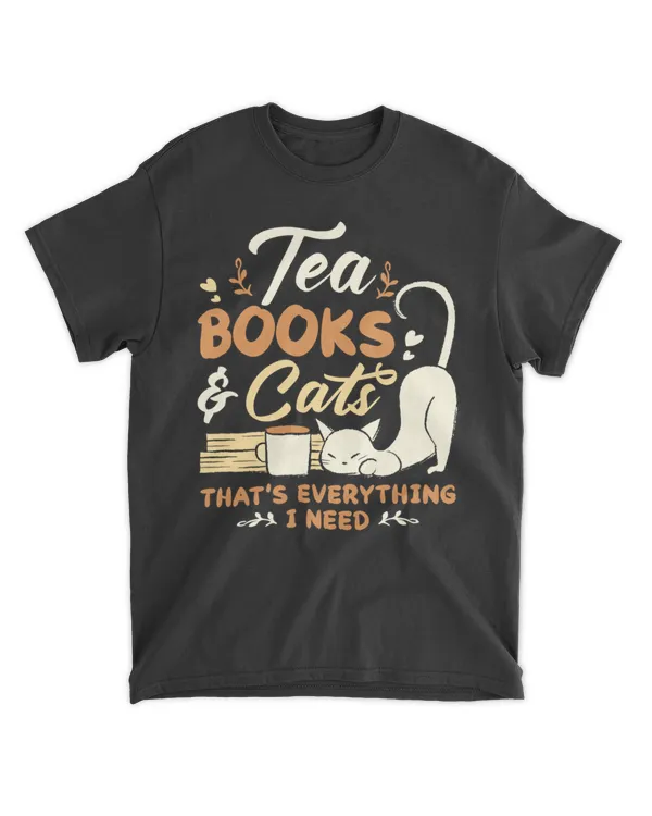Womens Tea Books And Cats, Cat Book Lovers Reading Book HOC040423A14