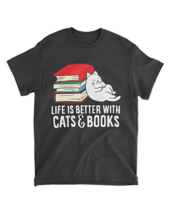Funny Books And Cats Life Is Better With Cats and Books HOC040423A5