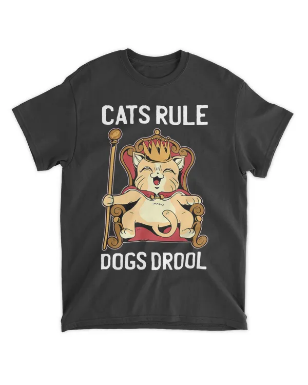 Cats Rule & Dogs Drool Funny Kitten as King Wearing a Crown HOC100423A4