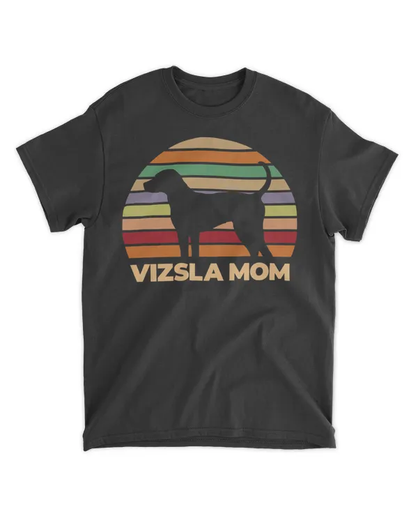 Retro Striped Circle Vizsla Mom T-Shirt