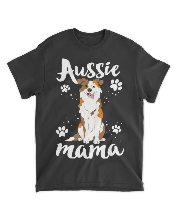 Dog Mama Shirt For Women Australian Shepherd Aussie Mom T-Shirt