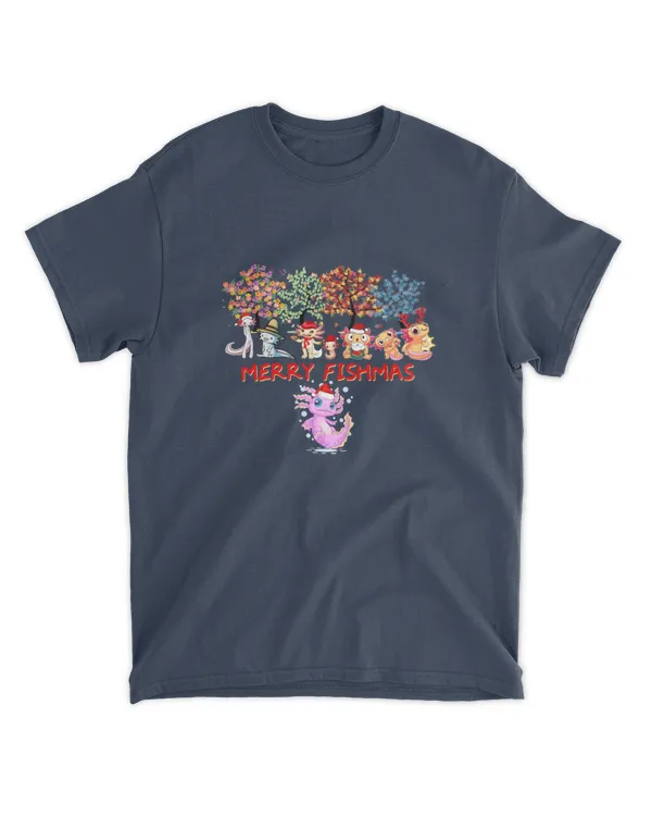 Merry  Fishmas Axolotl T-shirt
