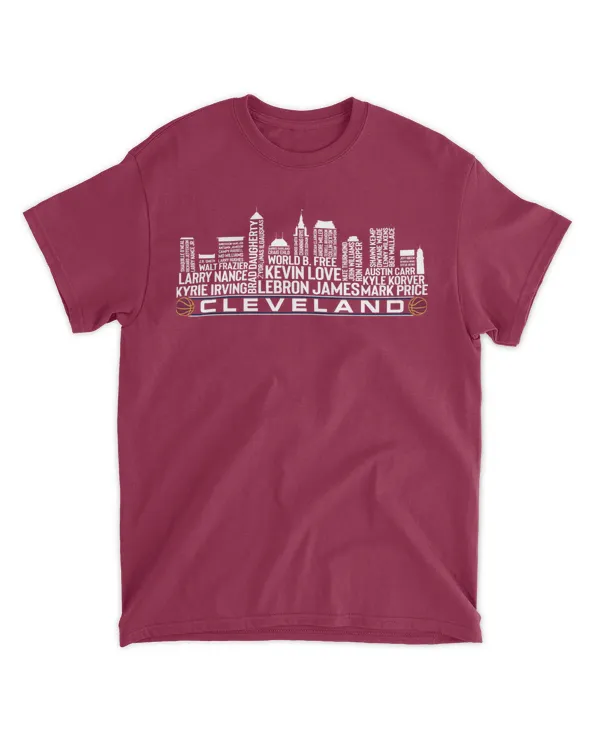 Cleveland Cavaliers Basketball NBA Legends Cleveland City Skyline