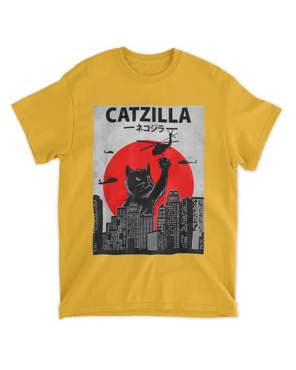 Catzilla T Shirt Funny Cat Lover Kitten