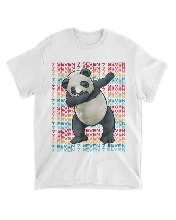 7 Years Old Panda Dabbing 7th Birthday Panda Party T-Shirt Hoodie shirt