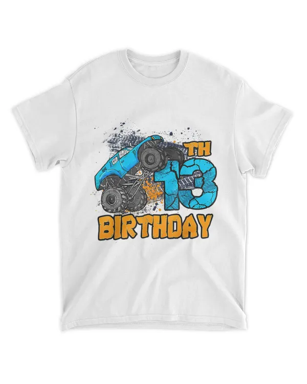 13 Year Old Shirt 13th Birthday Boy Monster Truck Car T-Shirt Hoodie shirt
