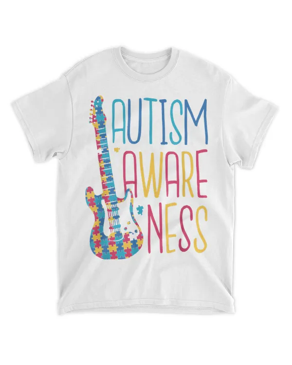 Autism Awareness Puzzle Guitar Support Proud Family Great T-Shirt Hoodie Shirt