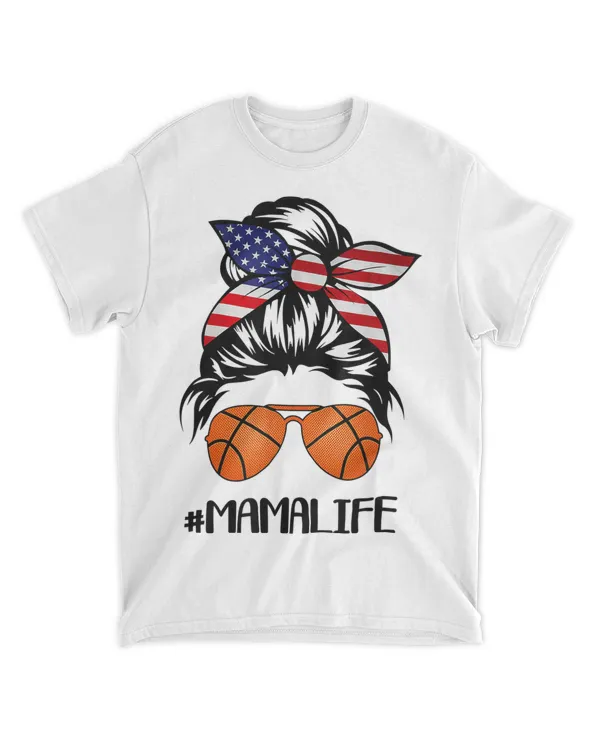 Basketball Mama Life Messy Bun Game Day Proud Mama T-Shirt Hoodie Shirt
