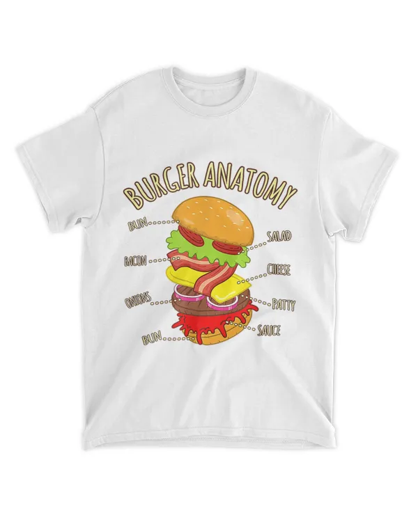 Mans Burger Hamburger Food Lover Graphic Anatomy Gifts T-Shirt hoodie shirt