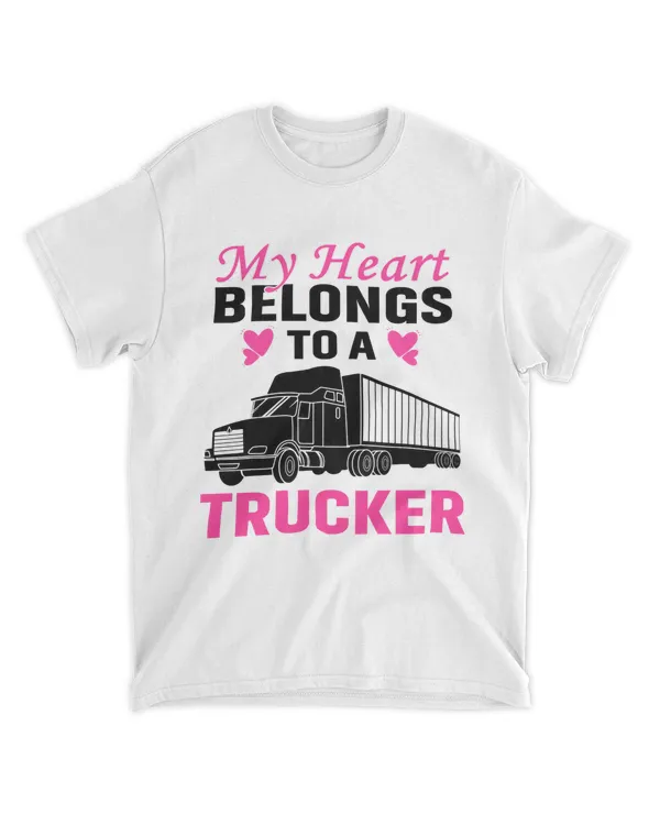Cool Truckers Wife Gift For Women Funny Truck Driver Girl T-Shirt