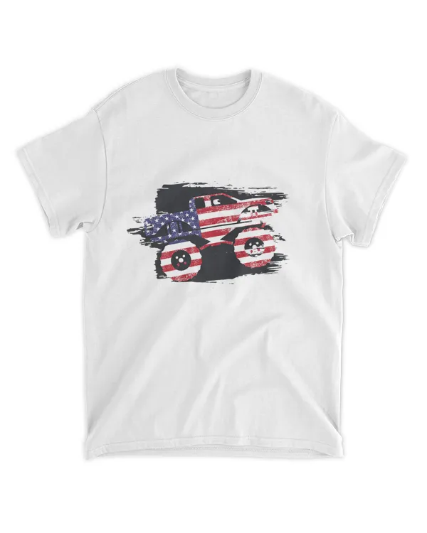 Monster Truck American Flag Vintage Big Trucks Lover Gift Premium T-Shirt9