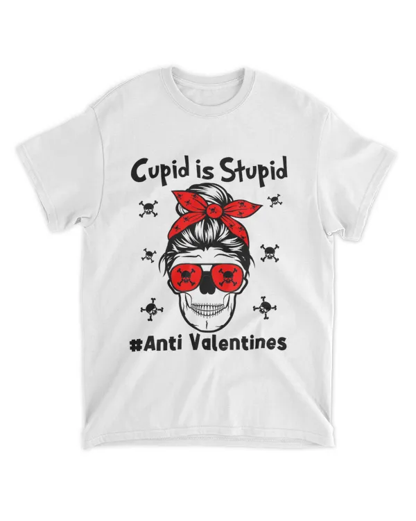 RD Cupid is Stupid Anti Valentines skull Shirt, Valentine Skull, Anti Valentines Shirt