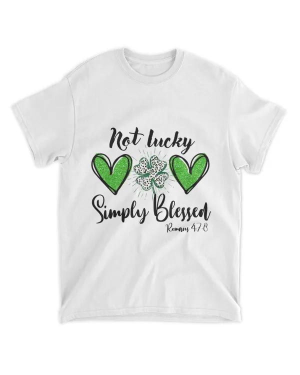 RD Not Lucky Just Blessed Leopard Shamrock St Patrick Day Irish T-Shirt