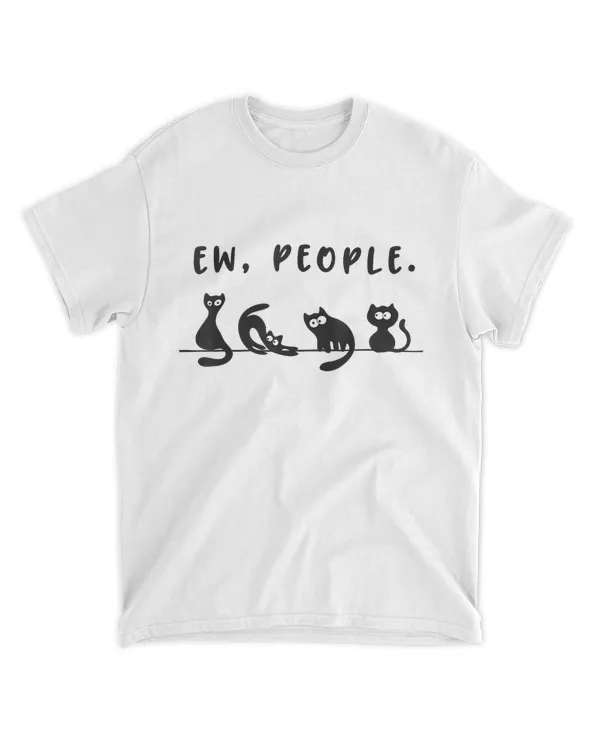 black cat shirt funny womens ew people meowy cat lovers T-Shirt