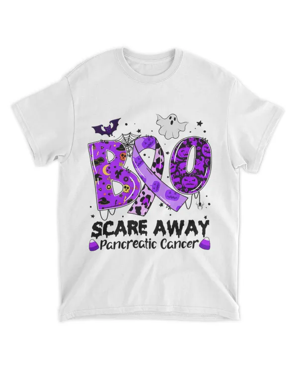 Boo Scare Away Pancreatic Cancer Awareness Ghost Halloween