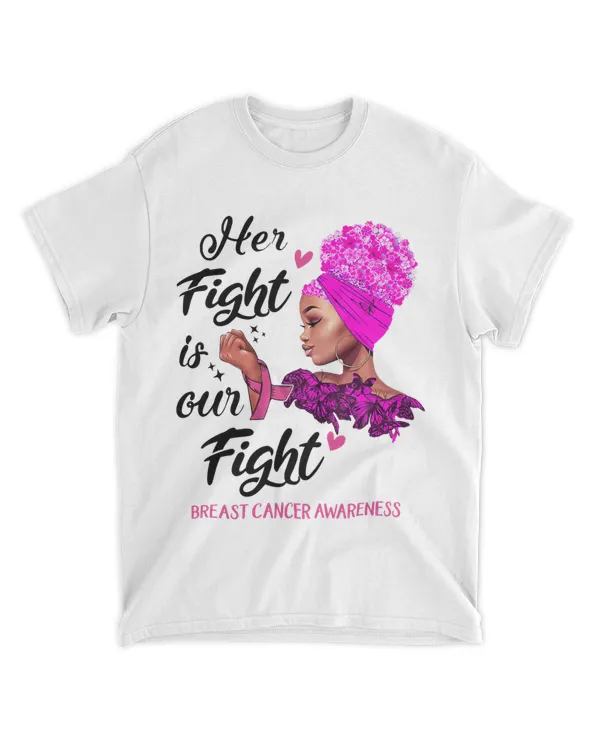 Breast Cancer Awareness 2Her Fight Is Our Fight Ribbon Tee