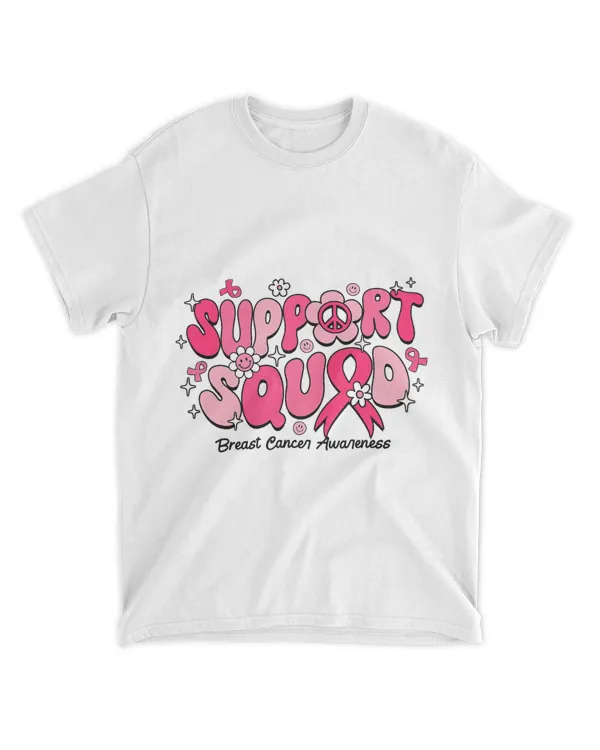 Groovy Support Squad Pink Ribbon Breast Cancer Awareness 21