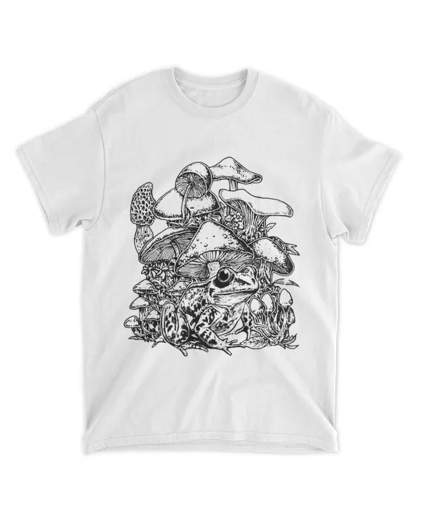 Cottagecore Aesthetic Goblincore Frog With Mushroom Vintage