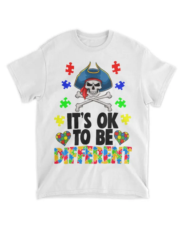 Its Okay To Be Different Pirate Tee Shirts Autism Awareness