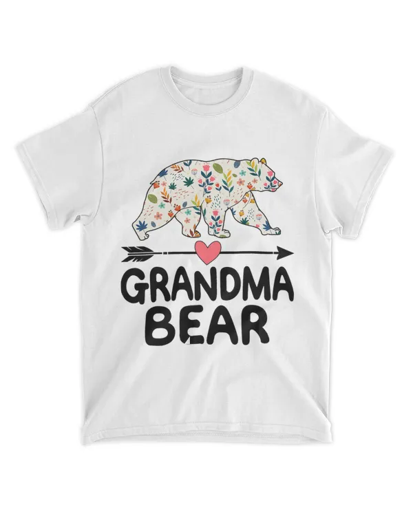 Family Mothers Day Gifts Grandma Bear Shirt Floral