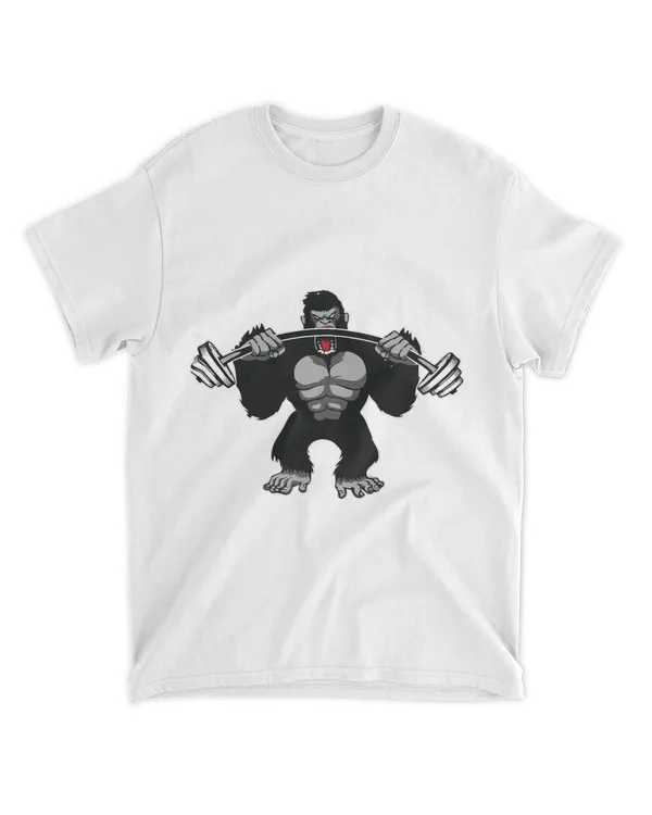 Mens Tshirt Tee Weightlifting Gorilla Chimpanzee for Youth