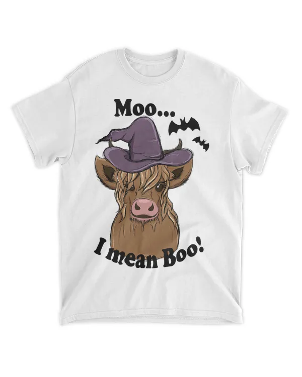 Moo I Mean Boo 2funny Halloween Cow Witch Hat C