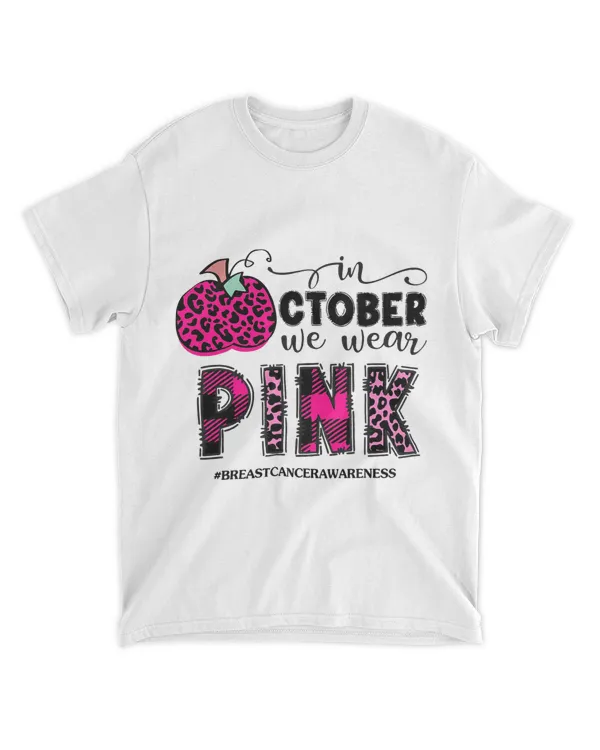 Pumpkin In October We Wear Pink Breast Cancer Warrior Girls 21