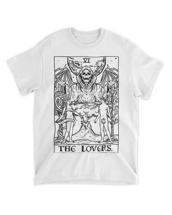 The Lovers Tarot Card Halloween Grim Reaper Gothic Horror