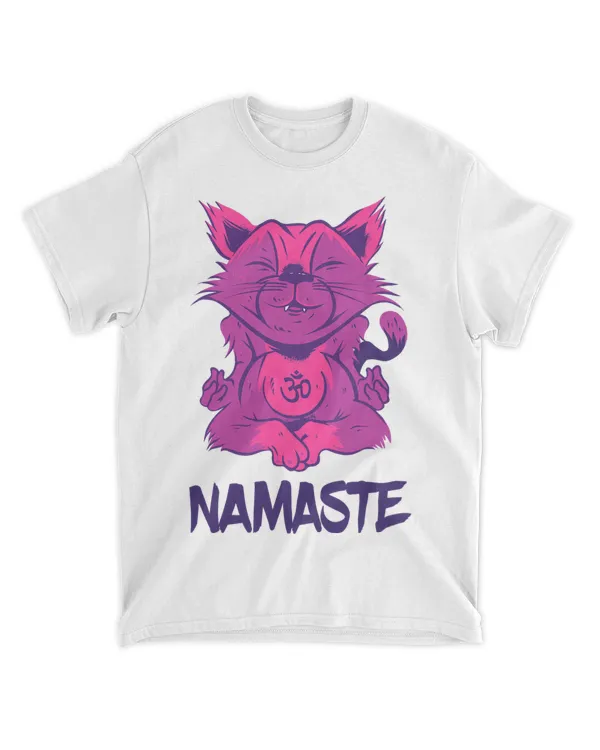 OM Meditation Cat Yoga Lotus Seat Namaste