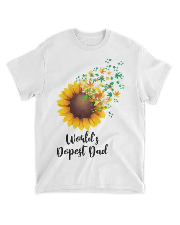 Funny Worlds Dopest Dad Gift Cool Sunflower Weeds Cannabis
