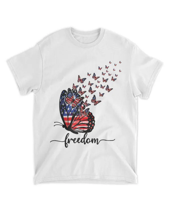 Happy Independence Day Usa Flag Freedom Butterfly Graphic