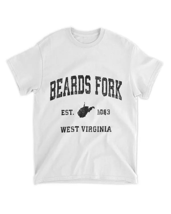 Beards Fork West Virginia WV Vintage Athletic Black Sports D