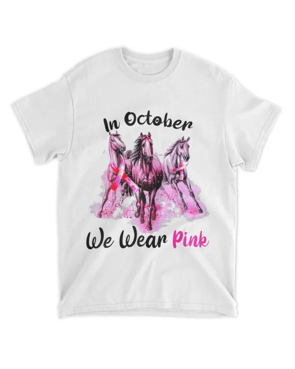 womens awareness in october we wear pink horse breast cancer