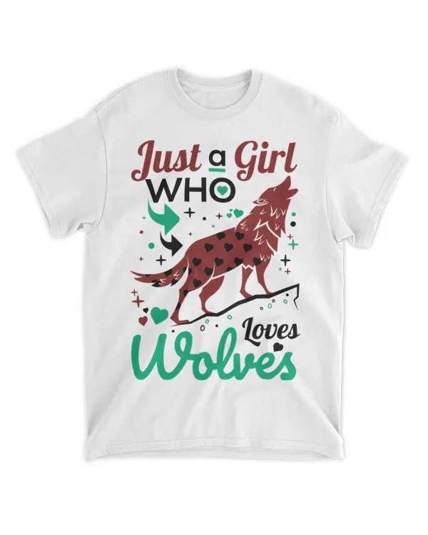 Just A Girl Who Loves Wolves Funny Wolf Doglike Lover Outfit 54