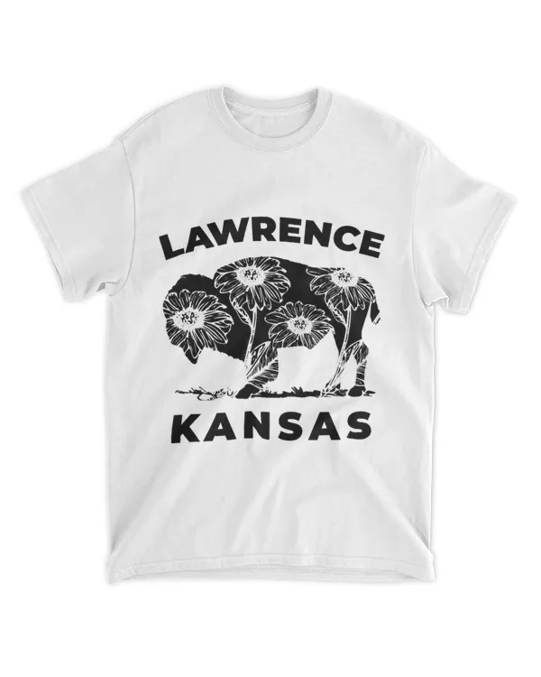 Lawrence Kansas With An American Buffalo and Sunflowers 1