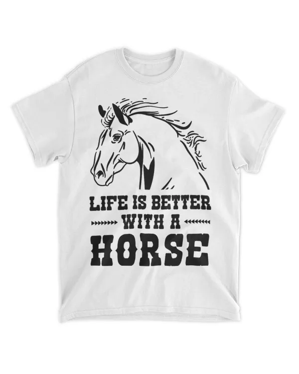 Life Is Better With A Horse Quote Equestrian Jockey Pony